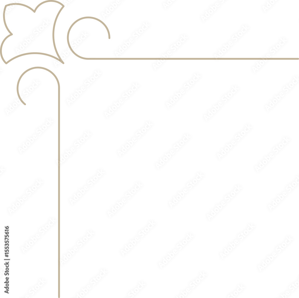 Fototapeta premium Monoline Ornamental Decorative Corner