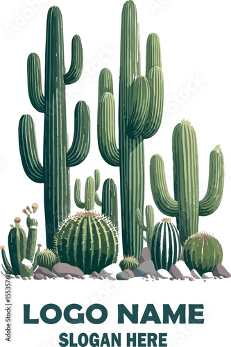 Saguaro cactus plant vector white background .