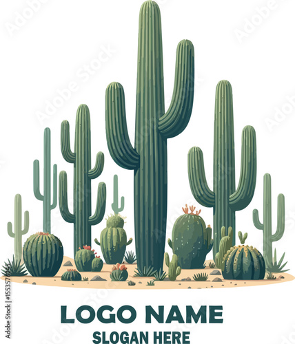 Saguaro cactus plant vector white background .