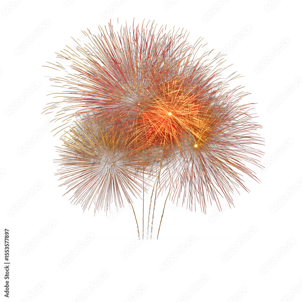 Obraz premium Fire in the Night: Luxe Red and Gold Explosions transparent background