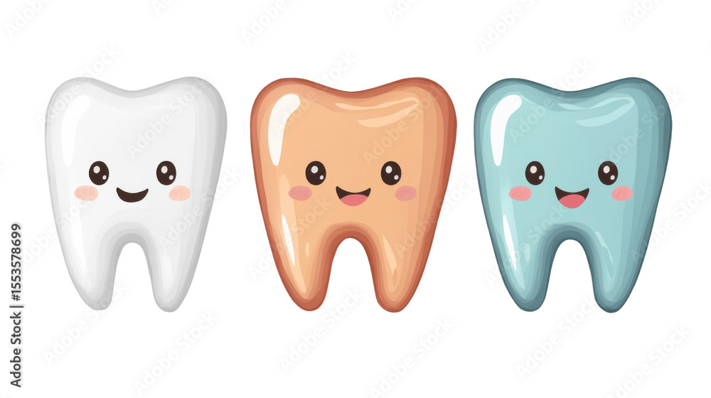 Realistic human tooth shape model for dental medical and anatomical education and design isolated on white background Realistic human tooth shape model for dental medical and anatomical education and design isolated on white background