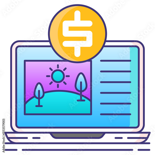 Native Advertising Icon – Minimalist Vector Symbol for Sponsored Content, Branded Marketing, and Seamless Ads


