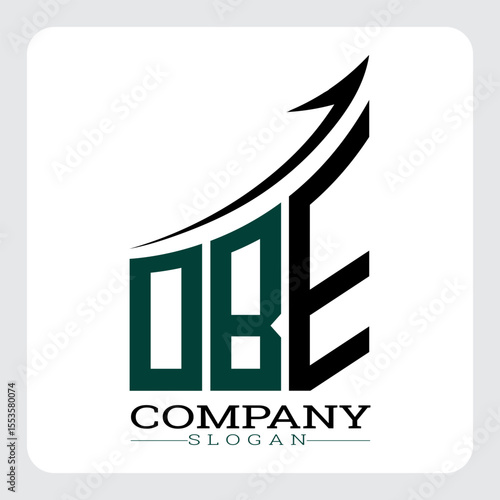 OBE Company Logo Design Growth vector, OBE Upward Arrow Business Success Logo vector, OBE Corporate Branding Logo , OBE logo design, OBE simple and modern logo, OBE business finance logo design, etc.