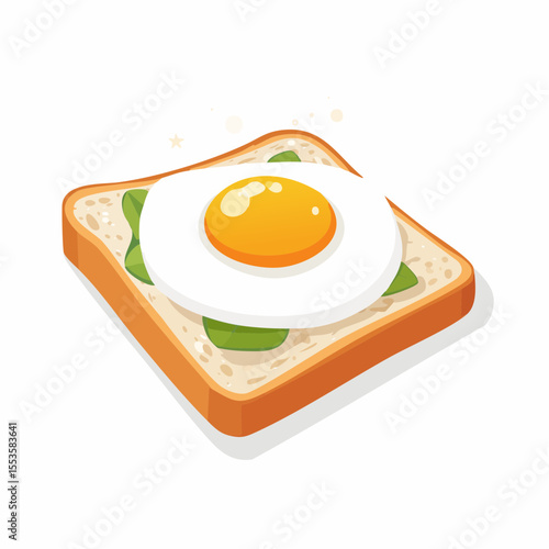 Delicious breakfast dish with egg on toast kitchen table food bright and cheerful top view culinary art