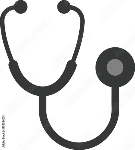 Stethoscope silhourtte vector illustration on white background