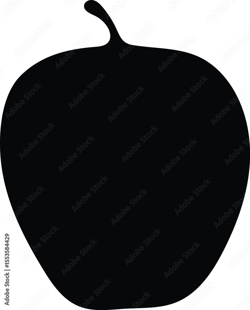 Fototapeta premium Simple Apple Fruit Silhouette Graphic Design Element