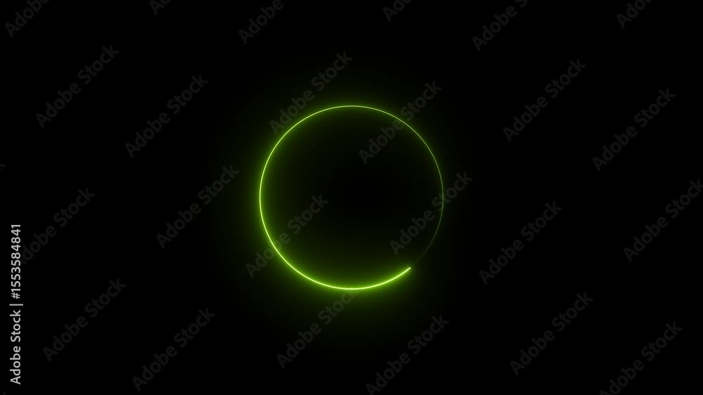 Glowing neon yellow color circle frame icon animation loading round rotation ellipse animated sign symbol with black background Glowing neon yellow color circle frame icon animation loading round rotation ellipse animated sign symbol with black background