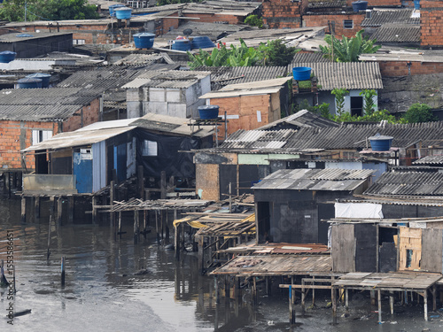 favela in santos extuary brasil  near tev terminal