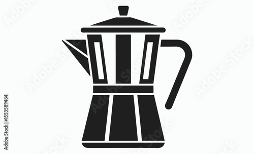 coffee pot icon, glass carafe vector, kitchen appliance silhouette, black white illustration, hot drink symbol
