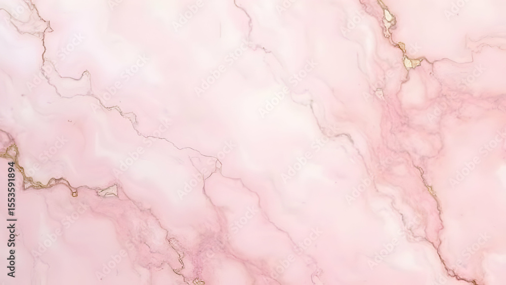 Fototapeta premium Dreamy pink marble texture with swirls of soft white and rose gold veins