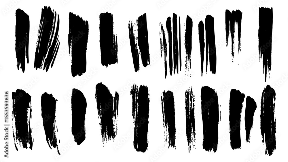 Black brushstrokes on a white background. A collection of various black abstract brush strokes on a white backgroun. perfect for adding an artistic touch to designs, websites, or social media posts. Black brushstrokes on a white background. A collection of various black abstract brush strokes on a white backgroun. perfect for adding an artistic touch to designs, websites, or social media posts.