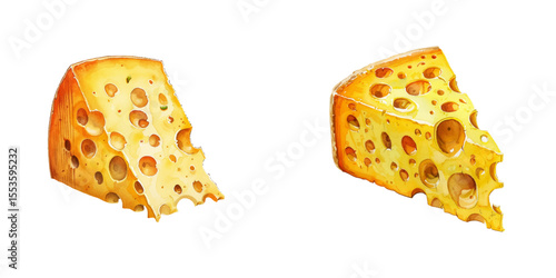 cheese watercolor vector illustration