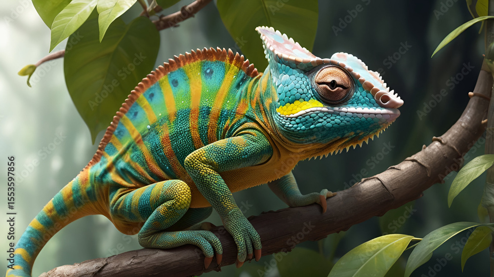 Obraz premium chameleon on a branch
