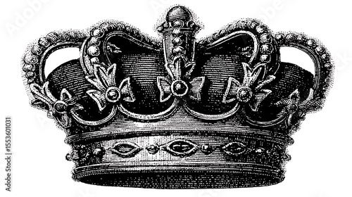 Classic crown illustration in graffiti stencil style with dripping paint effect