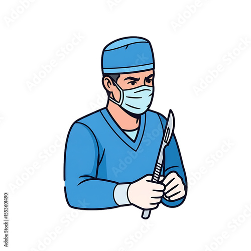 Surgeon icon preparing for medical operation.