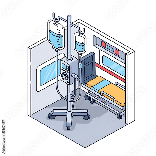 Hospital ward icon for inpatient care or monitoring.