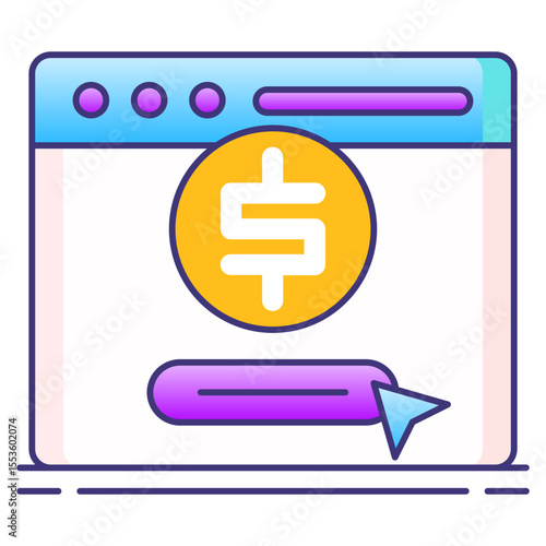 Pay Per Click Icon – Minimalist Vector Symbol for PPC Advertising, Online Ads, and Digital Marketing Campaigns

