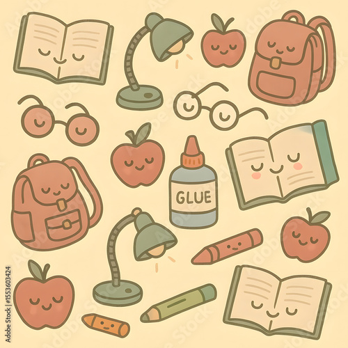 Adorable back-to-school stationery and fruit illustrations.