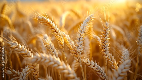 Golden Wheat Field At Sunset Beautiful Countryside Landscape High Resolution Photo