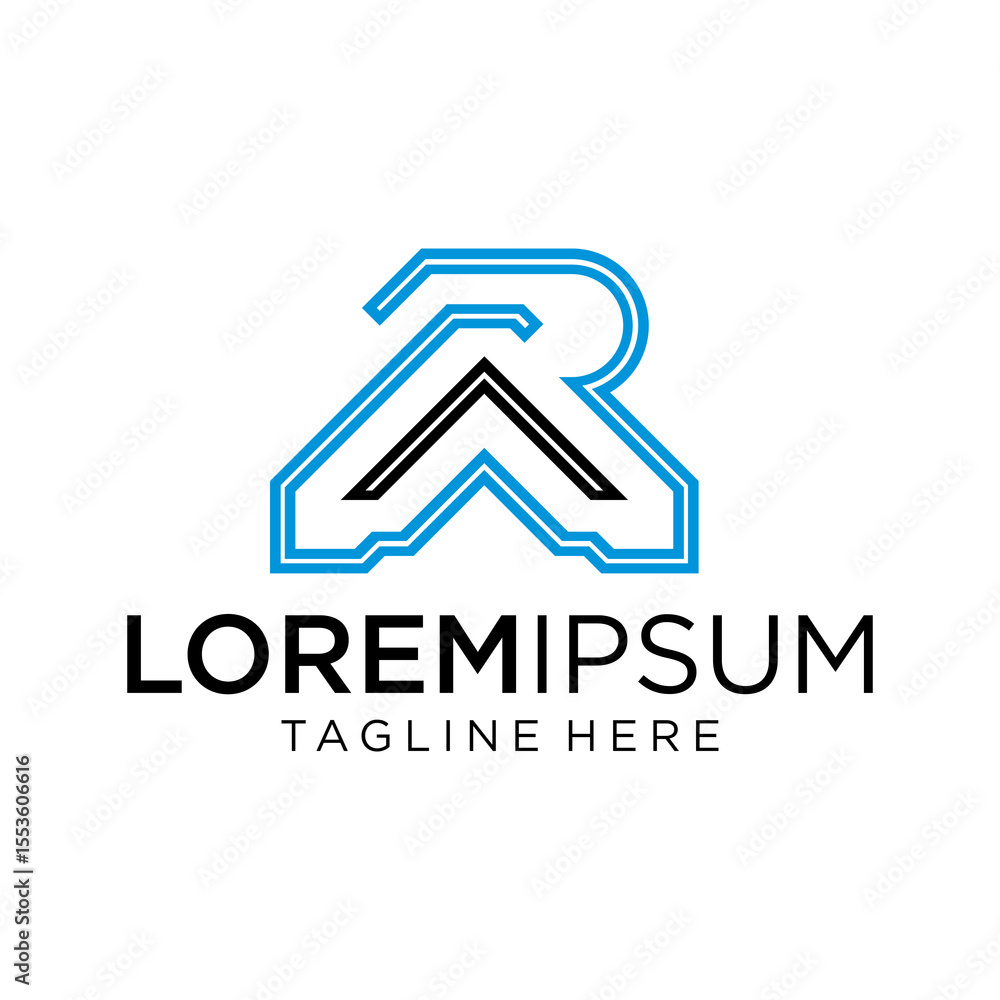 monogram AR Vision Representing progress and technology in a modern design monogram AR Vision Representing progress and technology in a modern design