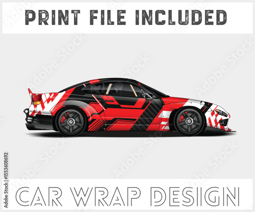 Colorful Car Wrap Design with Print File Included