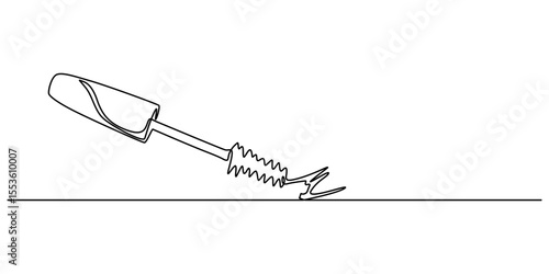 Mascara continuous one line art drawing, Vector abstract continuous one single simple line drawing icon of brush for applying mascara cosmetology in silhouette sketch on white background, sketch style
