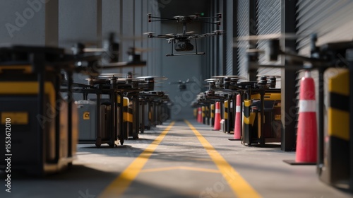 Wallpaper Mural Inventory drones docking at charging station Torontodigital.ca