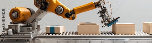 Mechanical arm attaching shipping labels with accuracy