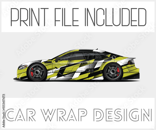 Print File Included Racing Car Wrap Design Stylish