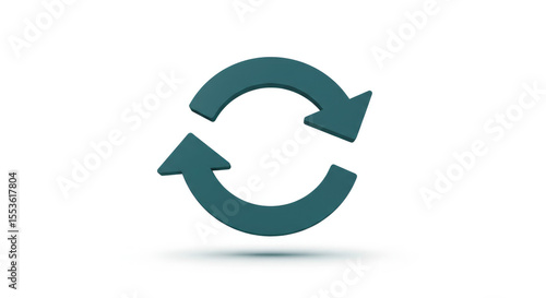 Free Download 3D Teal Circular Arrows Refresh Icon. - GFXLoad