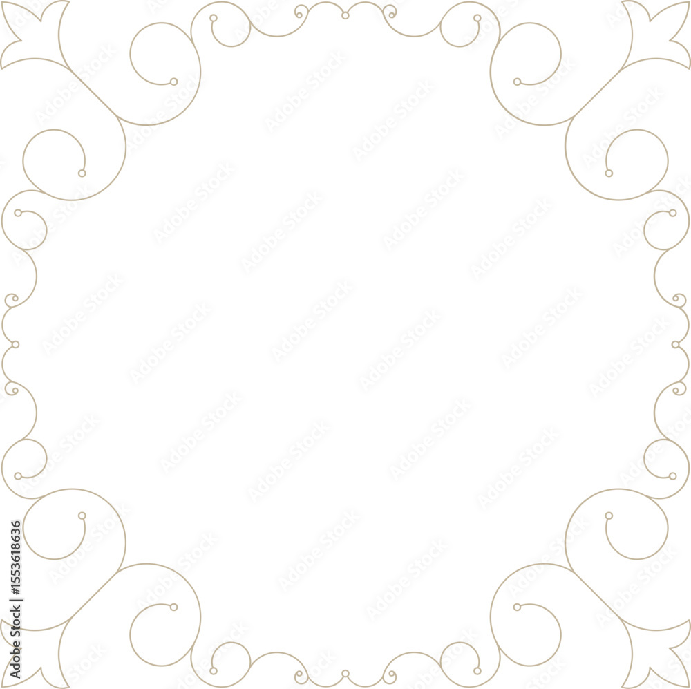 Monoline Floral Decorative Frame Monoline Floral Decorative Frame