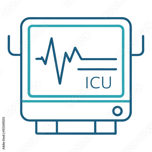 Minimal vector icon representing an ICU (Intensive Care Unit). Ideal for hospital dashboards, medical apps, healthcare signage, emergency visuals, and clinical interfaces.