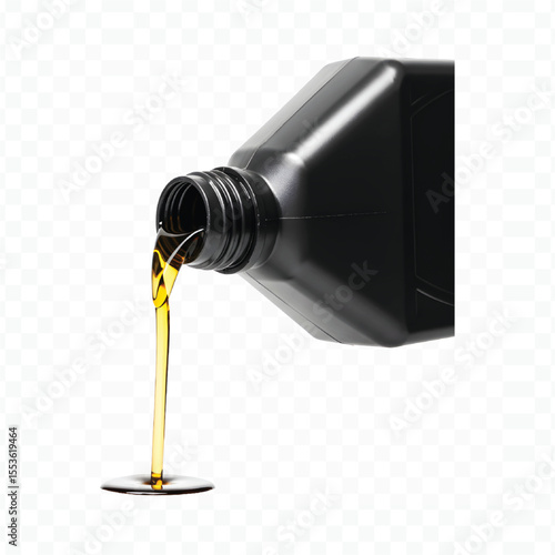 pouring oil on a white background