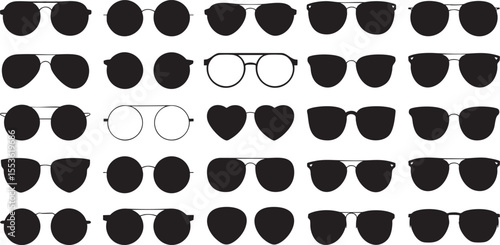 Diverse Sunglasses Collection A Variety of Styles and Shapes for Eye Protection and Style Enhancement, Perfect for Summer Outings and Sun Protection