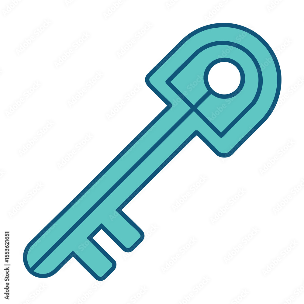 Security Key Symbol Isolated on White Security Key Symbol Isolated on White