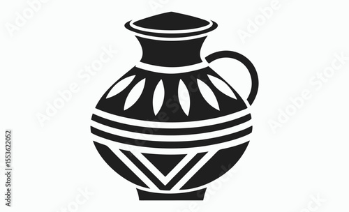 pottery icon, ceramic vase vector, clay jar silhouette, antique pottery graphic, mobile concept and web design, vector illustration on white background 