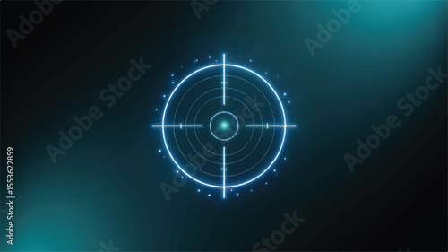 Futuristic Target: A cool, futuristic image featuring a glowing target, illuminated against a sleek, dark background, creating a sense of precision and high-tech action.