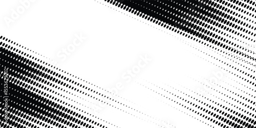 Dotted halftone gradient texture. Vanishing polka dot background. Repeating dots gradation pattern background. Black fading comic pop art overlay backdrop. vector eps10