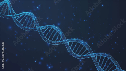 Genetic Blueprint: An intricate depiction of a DNA helix in a mesmerizing digital rendering, evoking the essence of scientific discovery and biological complexity. 