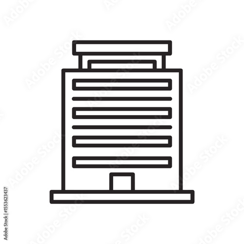 vector illustration of office tower corporate icon outline isolated on white background