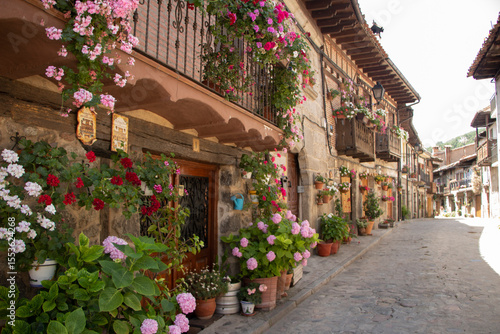 Foto Fachada típica de la comarca de La Vera en Cáceres, Extremadura, España