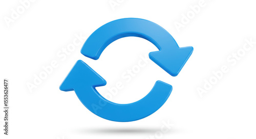 Blue Refresh Icon on White.