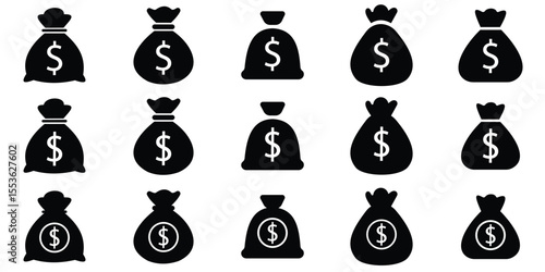 Money Bag Icon Vector Illustration for Finance, Savings, and Wealth Concepts