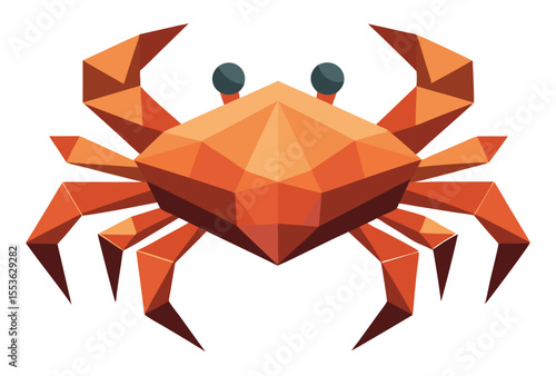 Crab Low Poly Vector Clipart Illustration in Geometric Polygonal Style