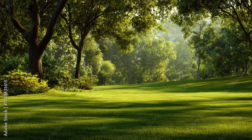 Fototapeta premium Lush green forest glade