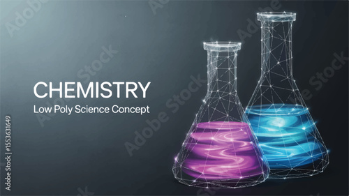 Chemistry Lab Illustration: Two beakers containing vibrant, colored liquids stand as beacons of scientific exploration, illustrating the wonders of chemistry and the beauty of the molecular world.