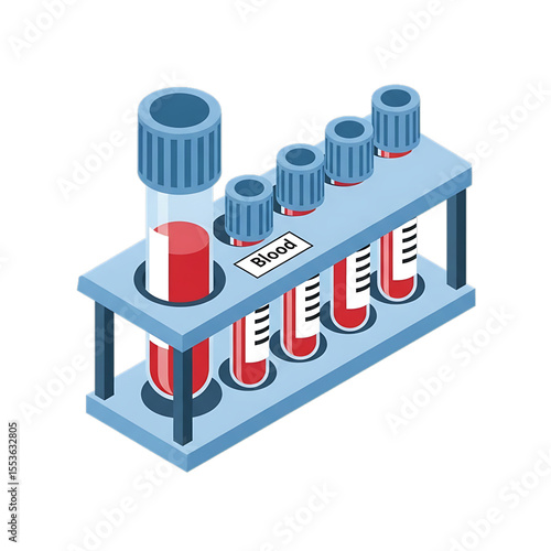 Blood sample rack icon for lab testing.