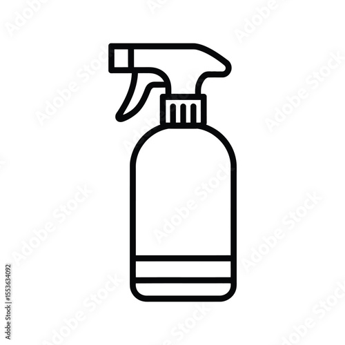 Simple black line art icon of a spray bottle on a white background