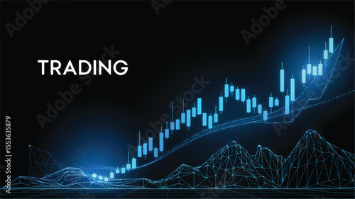 Navigating the Financial Frontier: An illuminating representation of financial trading, using advanced data visualization and dynamic light effects, reflecting the ever-evolving world of finance. 