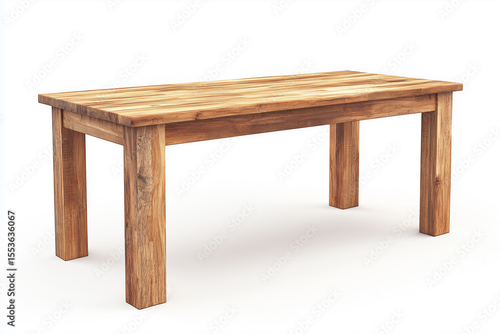 White isolated wooden table, simple furniture design White isolated wooden table, simple furniture design